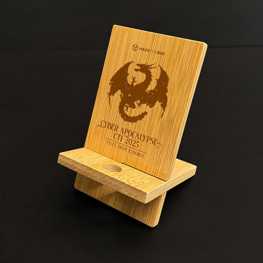 Cyber Apocalypse 2025 Bamboo Phone Stand - The Dragon’s Perch